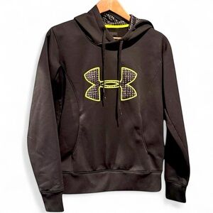Under Armour Youth S Gray Hoodie Boys 6-7 Flash Logo Pullover‎ Sweatshirt